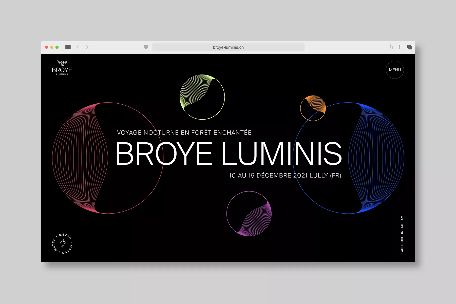 Broye Luminis, page d’accueil du site web.